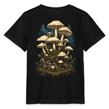 Mushroom Magic & Spirit Goa Party Vibes with Mushrooms - Stanley/Stella MINI CREATOR Kids’ T-Shirt - black - Front - Mikhail (115cm)