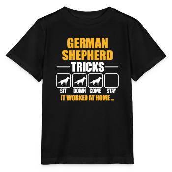 Astuces de berger allemand - T-shirt bio MINI CREATOR Stanley/Stella Enfant - noir - Devant - Mikhail (115cm)