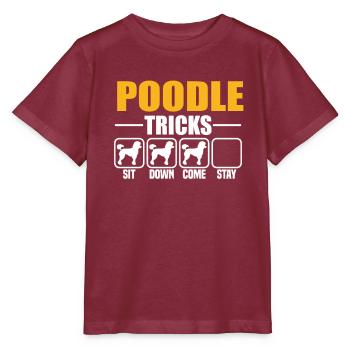 Poodle Tricks - Stanley/Stella Kinder T-Shirt MINI CREATOR  - Burgunderrot - Vorne - Kain (125cm)