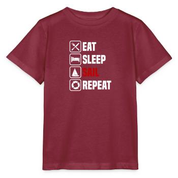 Manger, dormir, naviguer, répéter - T-shirt bio MINI CREATOR Stanley/Stella Enfant - bordeaux - Devant - Kain (125cm)