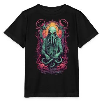 Spooky Tentacle Monster Halloween Design - Stanley/Stella MINI CREATOR Kids’ T-Shirt - black - Front - Mikhail (115cm)
