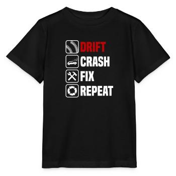 Driften crashen reparieren wiederholen - Stanley/Stella Kinder T-Shirt MINI CREATOR  - Schwarz - Vorne - Mikhail (115cm)