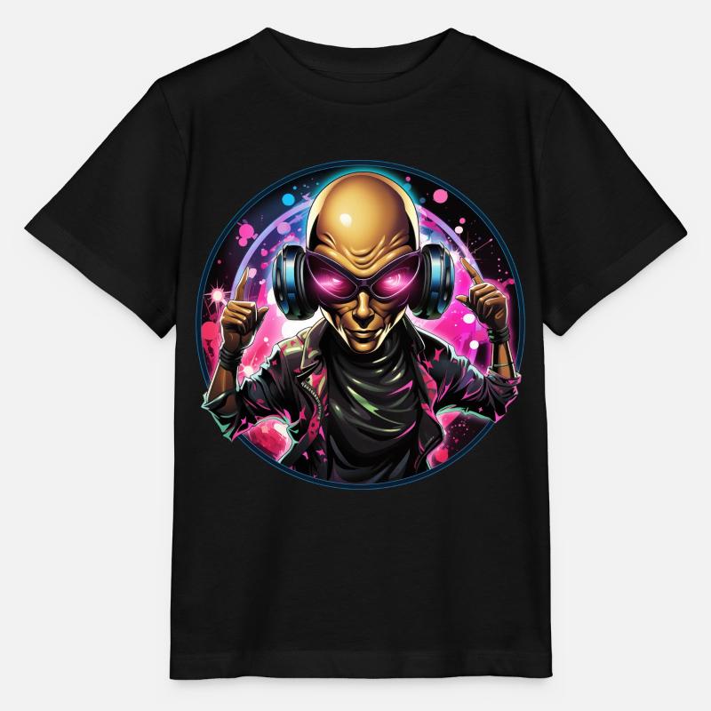 Alien écoute de la musique et danse dessus. - T-shirt bio MINI CREATOR Stanley/Stella Enfant - noir