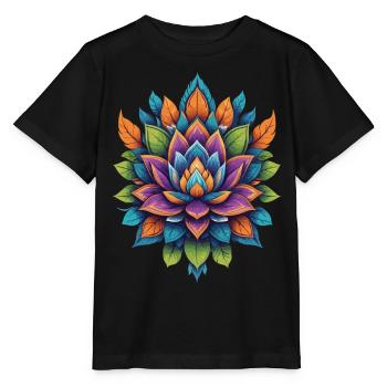 Spiritual Flower Lotus Life Energy Life Flower - Stanley/Stella MINI CREATOR Kids’ T-Shirt - black - Front - Mikhail (115cm)