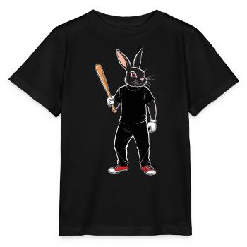 Baseballspieler Osterhase Ostern Baseball - Stanley/Stella Kinder T-Shirt MINI CREATOR  - Schwarz - Vorne - Mikhail (115cm)