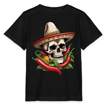 Esthétique Chili Skull Design Style mexicain - T-shirt bio MINI CREATOR Stanley/Stella Enfant - noir - Devant - Mikhail (115cm)