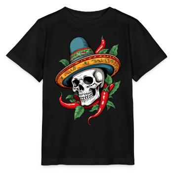 Esthétique Chili Skull Design Style mexicain - T-shirt bio MINI CREATOR Stanley/Stella Enfant - noir - Devant - Mikhail (115cm)