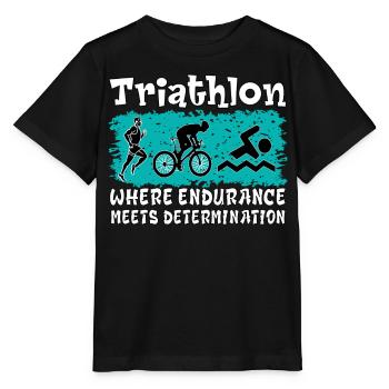 Triathlon. Perseverance, Determination, Sport, Nice - Stanley/Stella MINI CREATOR Kids’ T-Shirt - black - Front - Mikhail (115cm)