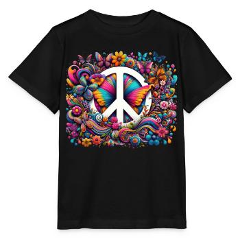 Symphonie de papillons paisibles - T-shirt bio MINI CREATOR Stanley/Stella Enfant - noir - Devant - Mikhail (115cm)