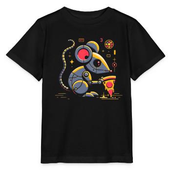 Cybernetic Pizza Enjoyment - Stanley/Stella MINI CREATOR Kids’ T-Shirt - black - Front - Mikhail (115cm)