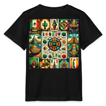 Mexikanischer Loteria Charm - Stanley/Stella Kinder T-Shirt MINI CREATOR  - Schwarz - Vorne - Mikhail (115cm)