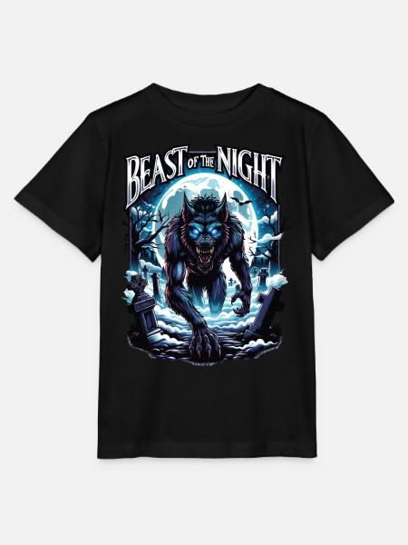 Bestie der Nacht - Werwolf Design. Gruselig, cool - Stanley/Stella Kinder T-Shirt MINI CREATOR - Schwarz