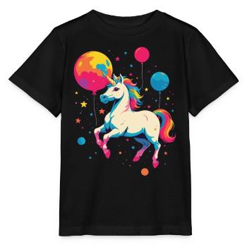 Lustige Einhörner Süßes Einhorn Mädchen - Stanley/Stella Kinder T-Shirt MINI CREATOR  - Schwarz - Vorne - Mikhail (115cm)