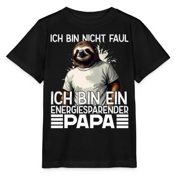Funny Sloth Dad Humorous Saying - Stanley/Stella MINI CREATOR Kids’ T-Shirt - black - Front - Mikhail (115cm)
