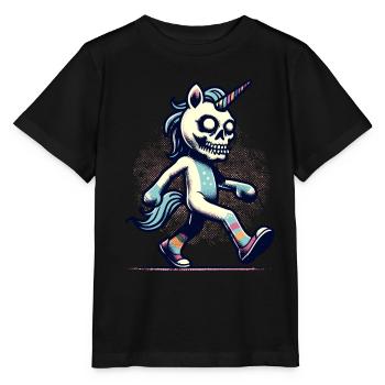 Zombie Einhorn Undead Mystical Creature - Stanley/Stella Kinder T-Shirt MINI CREATOR  - Schwarz - Vorne - Mikhail (115cm)