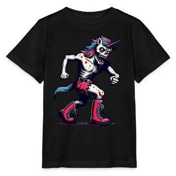 Zombie Einhorn Undead Mystical Creature - Stanley/Stella Kinder T-Shirt MINI CREATOR  - Schwarz - Vorne - Mikhail (115cm)
