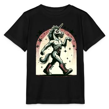 Zombie Einhorn Undead Mystical Creature - Stanley/Stella Kinder T-Shirt MINI CREATOR  - Schwarz - Vorne - Mikhail (115cm)