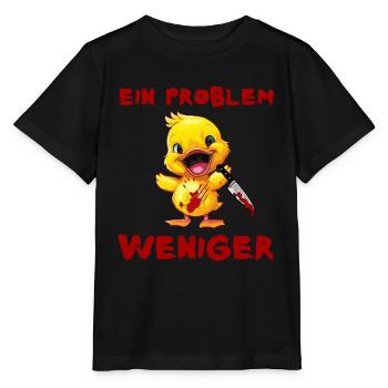 Un problème de moins - Canard au couteau Halloween - T-shirt bio MINI CREATOR Stanley/Stella Enfant - noir - Devant - Mikhail (115cm)