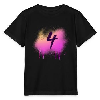 Ich bin 4 – Feier mit Farben - Stanley/Stella Kinder T-Shirt MINI CREATOR  - Schwarz - Vorne - Mikhail (115cm)