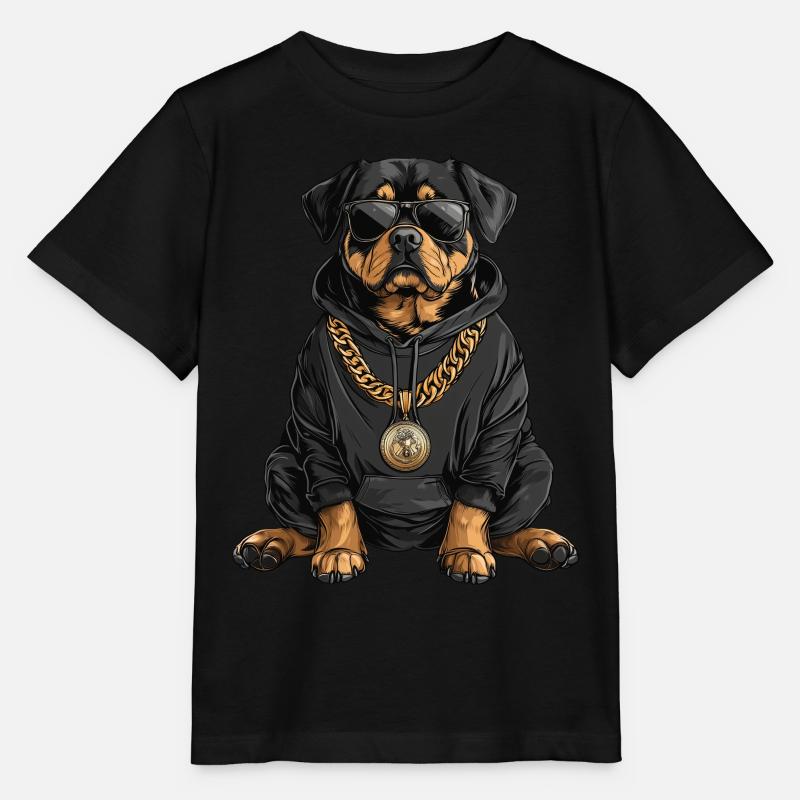 Cool Rottweiler in stile hip-hop - Maglietta per bambini MINI CREATOR di Stanley/Stella - nero