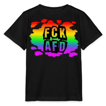 Stop AfD contre la droite, la démocratie, la diversité, la gauche - T-shirt bio MINI CREATOR Stanley/Stella Enfant - noir - Devant - Mikhail (115cm)