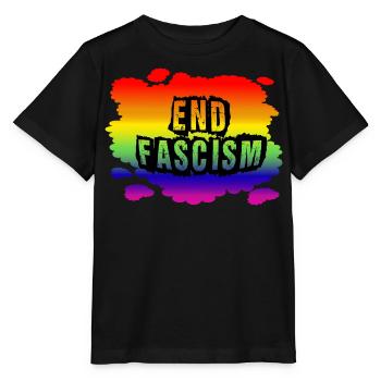 Stop AfD contre la droite, la démocratie, la diversité, la gauche - T-shirt bio MINI CREATOR Stanley/Stella Enfant - noir - Devant - Mikhail (115cm)