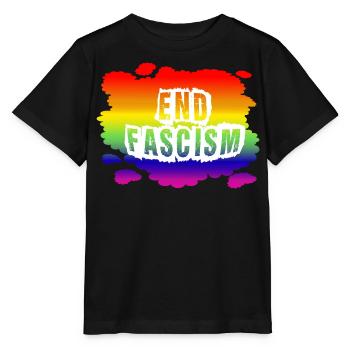 Stop AfD contre la droite, la démocratie, la diversité, la gauche - T-shirt bio MINI CREATOR Stanley/Stella Enfant - noir - Devant - Mikhail (115cm)