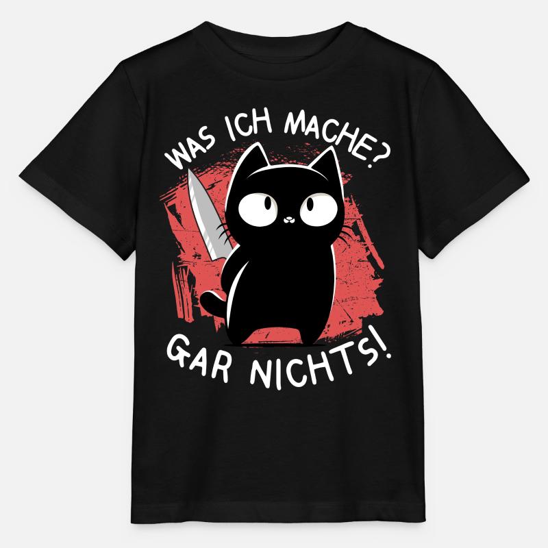 Ich? Niemals – Süße schwarze Katze mit Messer - Stanley/Stella Kinder T-Shirt MINI CREATOR  - Schwarz
