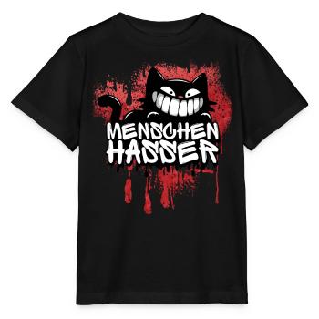 Menschenhasser Katze – Für alle, die ehrlich sind - Stanley/Stella Kinder T-Shirt MINI CREATOR  - Schwarz - Vorne - Mikhail (115cm)