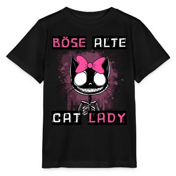 Boese alte Cat Lady Niedlich? Nein, nur gefährlich - Stanley/Stella Kinder T-Shirt MINI CREATOR  - Schwarz - Vorne - Mikhail (115cm)