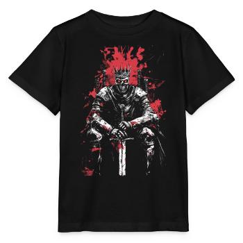 Roi des morts-vivants à l’épée – Art Dark Fantasy - T-shirt bio MINI CREATOR Stanley/Stella Enfant - noir - Devant - Mikhail (115cm)