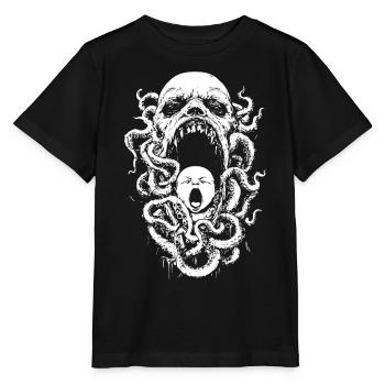 Cauchemar tentaculaire avec démon et bébé - T-shirt bio MINI CREATOR Stanley/Stella Enfant - noir - Devant - Mikhail (115cm)
