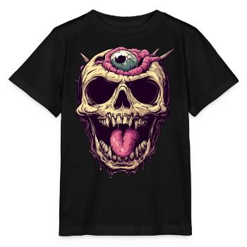 Disgusting Zombie Skull with Eye and Tongue - Stanley/Stella MINI CREATOR Kids’ T-Shirt - black - Front - Mikhail (115cm)