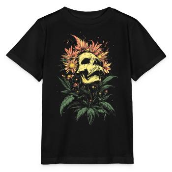 Flower Skull with Rampant Nature - Stanley/Stella MINI CREATOR Kids’ T-Shirt - black - Front - Mikhail (115cm)