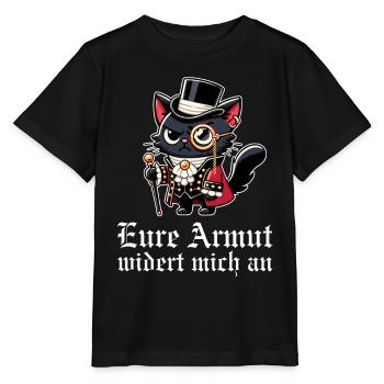 Eure Armut widert mich an – Dekadente Gothic Katze - Stanley/Stella Kinder T-Shirt MINI CREATOR  - Schwarz - Vorne - Mikhail (115cm)
