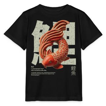 Japanischer Koi Fisch – Glück & Transformation - Stanley/Stella Kinder T-Shirt MINI CREATOR  - Schwarz - Vorne - Mikhail (115cm)
