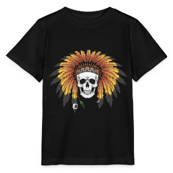 Indischer Schädel - Stanley/Stella Kinder T-Shirt MINI CREATOR  - Schwarz - Vorne - Mikhail (115cm)