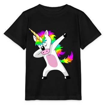 Unicorn dabbing unicorn unicorns gift - Stanley/Stella MINI CREATOR Kids’ T-Shirt - black - Front - Mikhail (115cm)