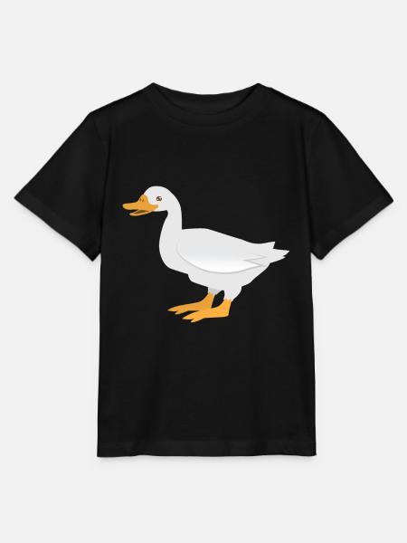 Stehende weiße Ente - Stanley/Stella Kinder T-Shirt MINI CREATOR  - Schwarz