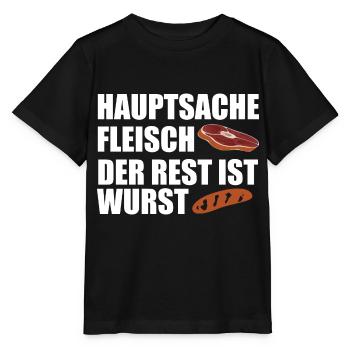Hauptsache Fleisch der Rest ist Wurst - Stanley/Stella Kinder T-Shirt MINI CREATOR  - Schwarz - Vorne - Mikhail (115cm)