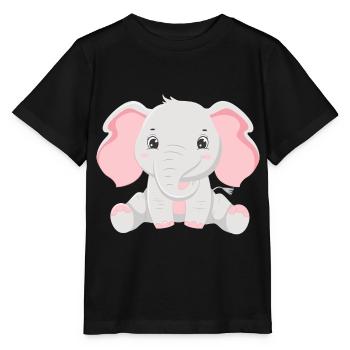 Elefant Familie Mutter Baby T-Shirt - Stanley/Stella Kinder T-Shirt MINI CREATOR  - Schwarz - Vorne - Mikhail (115cm)