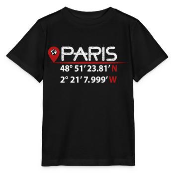 Coordonnées GPS de PARIS - T-shirt bio MINI CREATOR Stanley/Stella Enfant - noir - Devant - Mikhail (115cm)