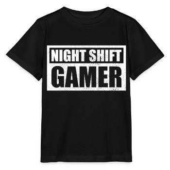 Gaming Night Shift Gamer - T-shirt bio MINI CREATOR Stanley/Stella Enfant - noir - Devant - Mikhail (115cm)