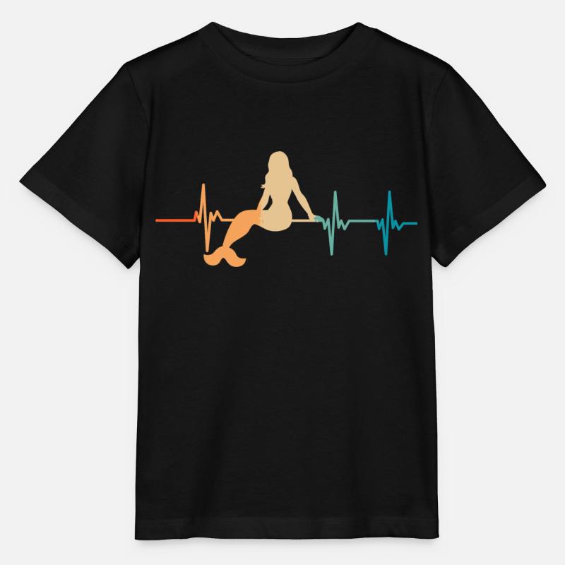 Battement de cœur sirène - T-shirt bio MINI CREATOR Stanley/Stella Enfant - noir