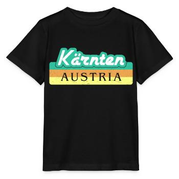 Carinthie Autriche Drapeau Armoiries Montagnes - T-shirt bio MINI CREATOR Stanley/Stella Enfant - noir - Devant - Mikhail (115cm)