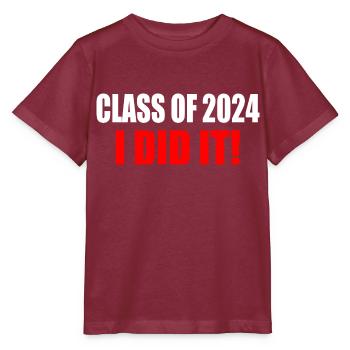 Class of 2024 - Stanley/Stella MINI CREATOR Kids’ T-Shirt - burgundy - Front - Kain (125cm)
