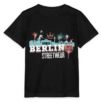 Berlin Skyline Ville Allemagne Graffiti Art - T-shirt bio MINI CREATOR Stanley/Stella Enfant - noir - Devant - Mikhail (115cm)