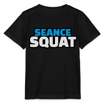 séance squat - T-shirt bio MINI CREATOR Stanley/Stella Enfant - noir - Devant - Mikhail (115cm)