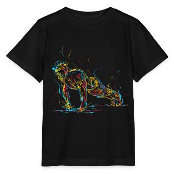 Abstract man doing push up - T-shirt bio MINI CREATOR Stanley/Stella Enfant - noir - Devant - Mikhail (115cm)