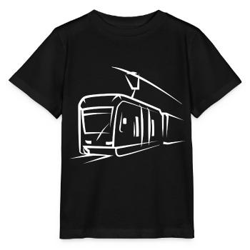 Train Locomotive Tram Elevated Railway Subway Symbol - Stanley/Stella MINI CREATOR Kids’ T-Shirt - black - Front - Mikhail (115cm)